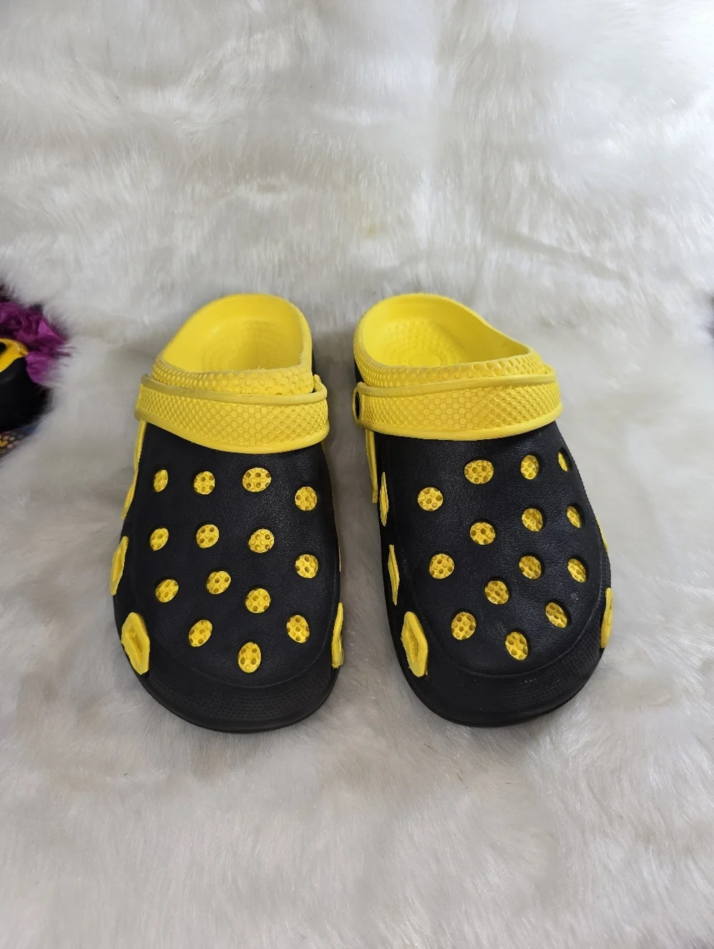 Nitro Mens Black & Yellow Slip-On Clogs
